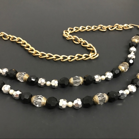 40” Silver,/Black:Gold Cascade Chain Belt - Picture 1 of 5